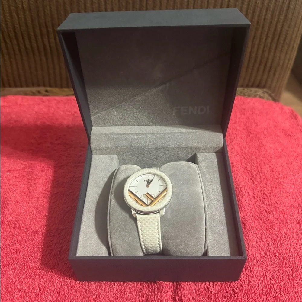 Fendi 28MM Stainless Steel & Leather-Strap Watch
